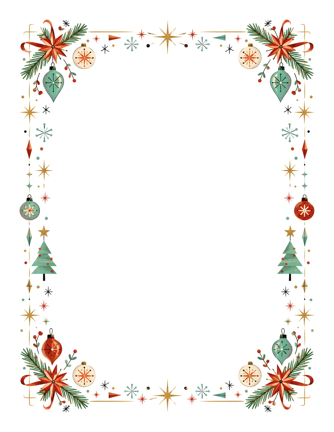 Mid-Century Modern Christmas stationery
