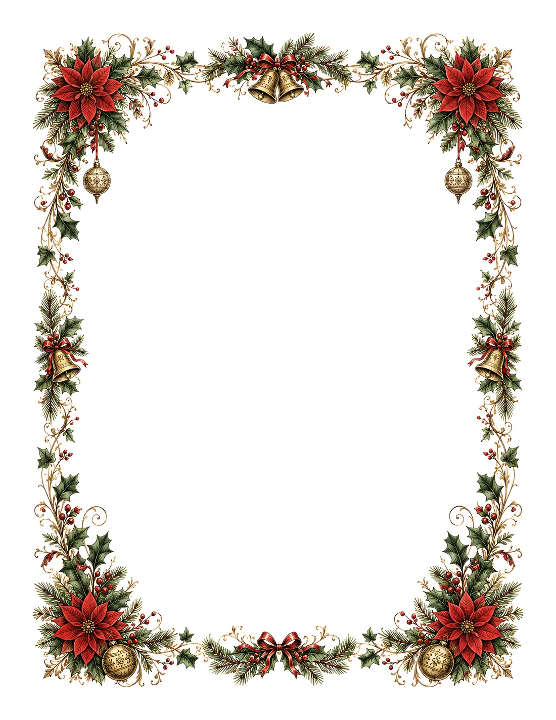 Vintage Holly Christmas stationery